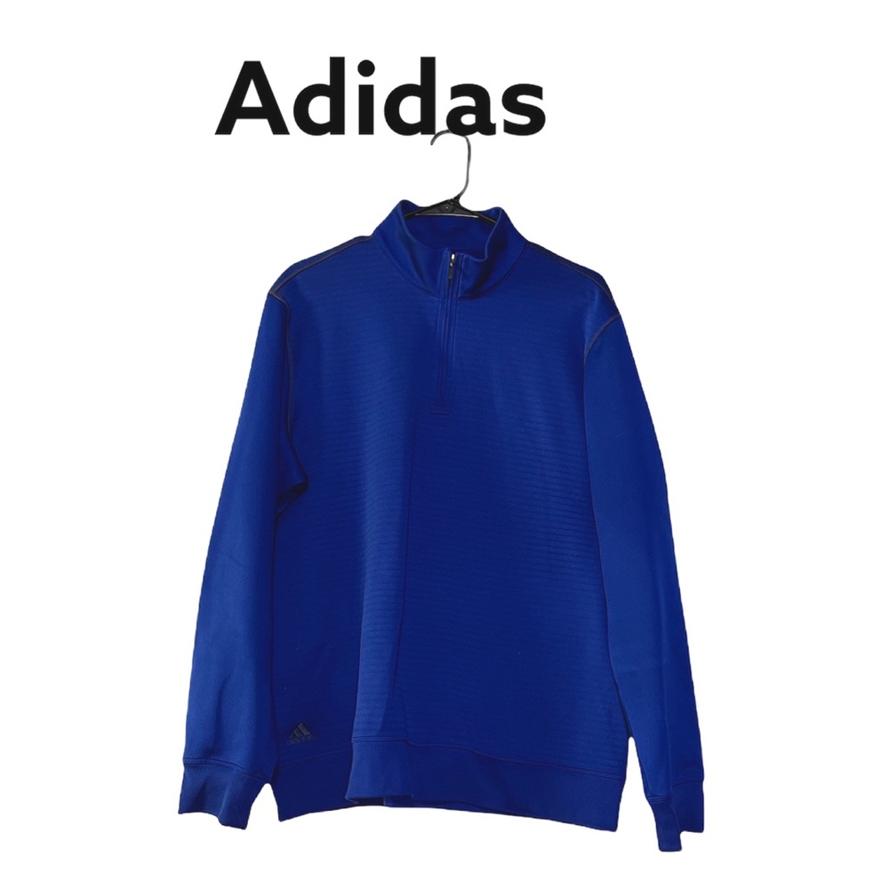 Adidas golf ClimaLite quarter zip blue sweater size L